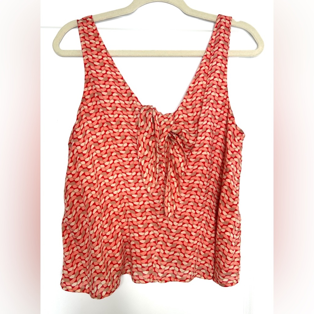 Maeve Red, Pink & Cream Patterned Tank Top